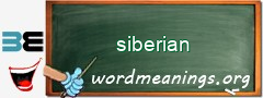 WordMeaning blackboard for siberian